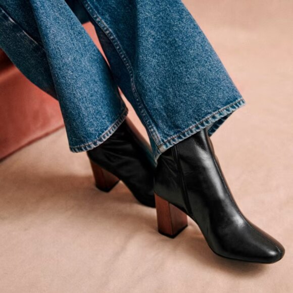 Sezane Shoes - Sézane RARE NWOB Mischa Mid Boots in Vintage Smooth Black Size 37/US 6.5